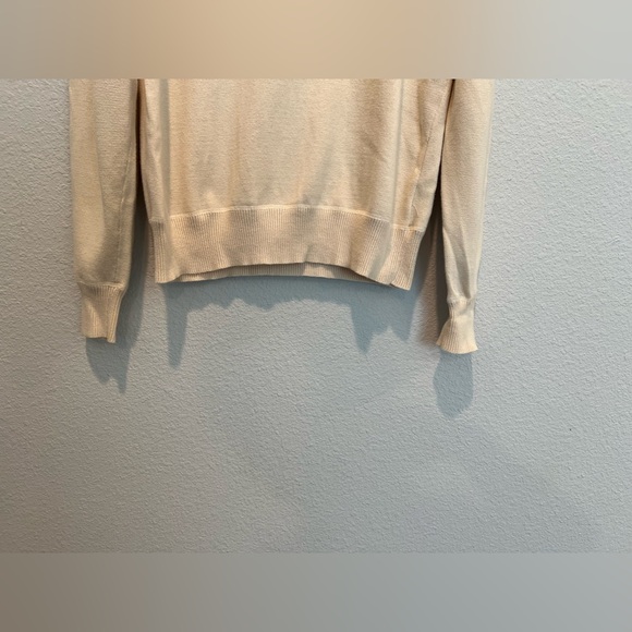 Faconnable Men’s Quarter Zip Sweater Cream Neutral Color Cotton Size M Pullover - Picture 2 of 10